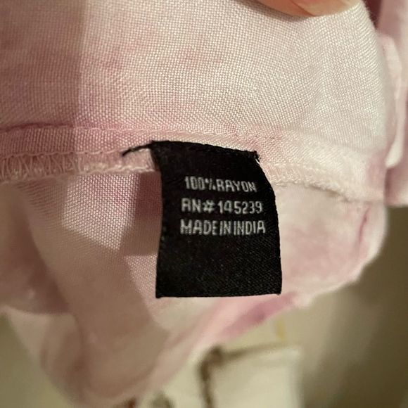 Style Envy Women's Tie Dye Crop Top Flutter Sleeves Button Back Pink Sz L - Picture 3 of 6